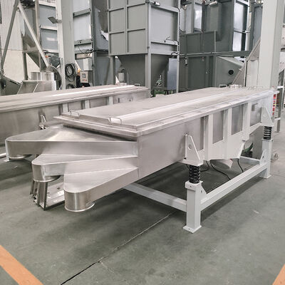 Robust Linear Vibrating Screen Providing Screening and Material Separation for Applications in Food Chemical and Building Materials