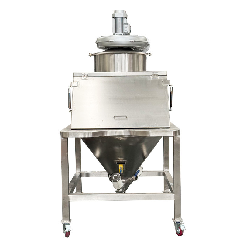 A large-scale bulk bag unloading machine suitable for the food and chemical industries, which is dust-free and reduces waste.